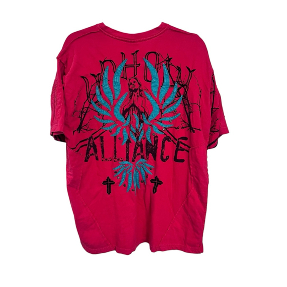 Blac Label Vintage Y2K Embroidered Studded T-Shirt Size 2X Men's Red Alliance - Picture 1 of 7